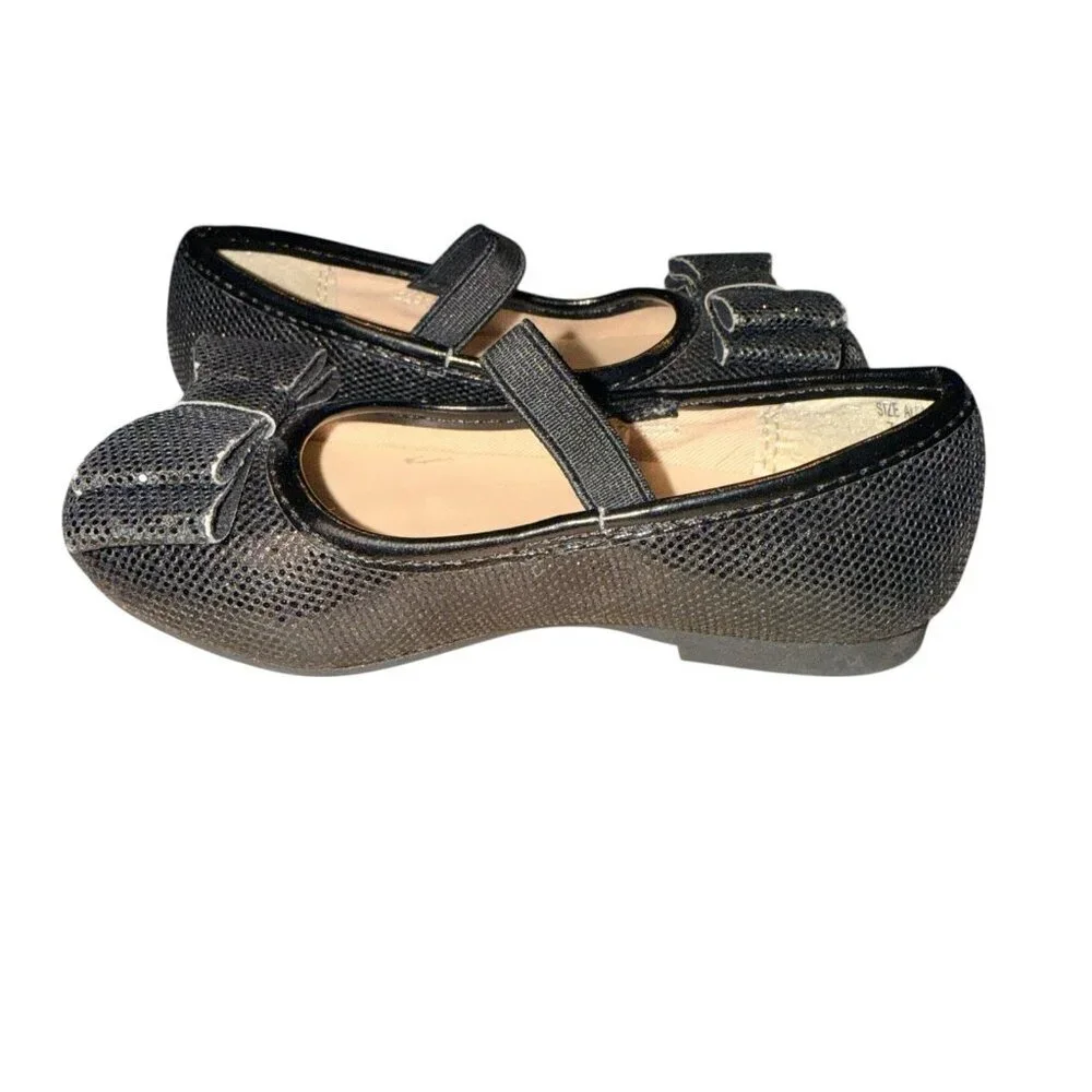 Glitter Ballet Flats shoes Holiday Christmas Black Toddler Size 7